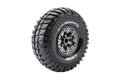 Louise R/C CR-Ardent 1/10 2.2" Crawler Tires Mounted 12mm Hex Black Chrome Rim Pair