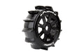 Louise R/C B-Paddle 1/8 Off-Road Buggy Tires 17mm Hex Soft Mounted Black Spoke Rim Pair
