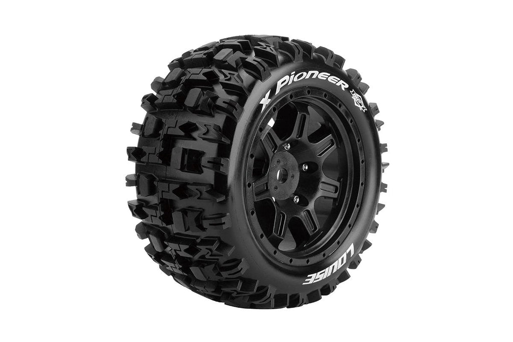 Louise R/C MT-Pioneer Sport MFT Monster Truck Belted Tires Mounted 24mm Hex Pair for Traxxas X-MAXX