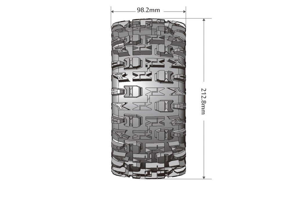 Louise R/C MT-Pioneer Sport MFT Monster Truck Belted Tires Mounted 24mm Hex Pair for Traxxas X-MAXX