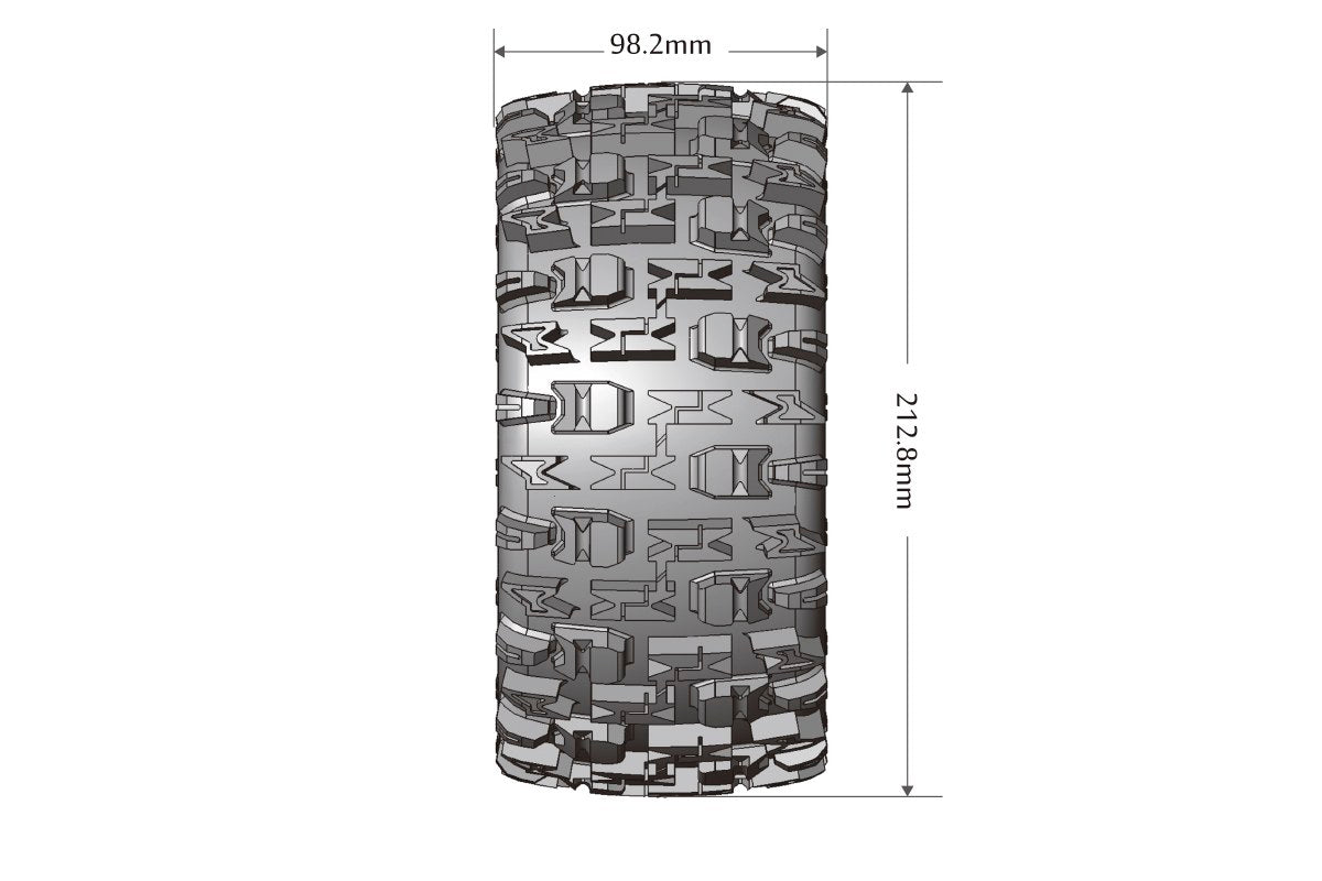 Louise R/C MT-Pioneer MFT Belted Monster Truck Tires Mounted 24mm Hex Pair for Arrma Kraton 8S