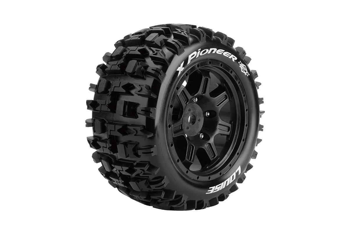 Louise R/C MT-Pioneer MFT Belted Monster Truck Tires Mounted 24mm Hex Pair for Arrma Kraton 8S