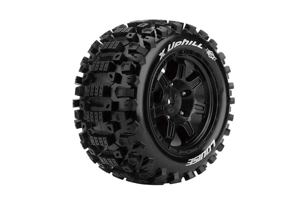 Louise R/C MFT X-Uphill Sport Monster Truck Belted Tires Mounted 24mm Hex Pair for Traxxas X-MAXX / XRT