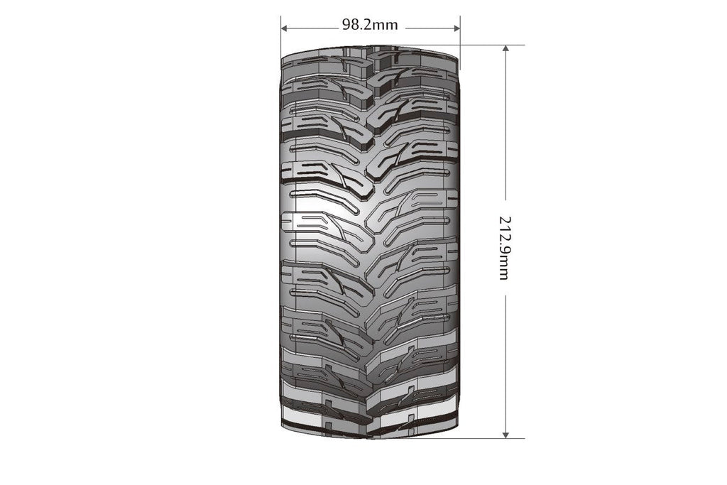 Louise R/C MFT X-Cyclone Sport Monster Truck Belted Tires 24mm Hex Pair for Traxxas X-MAXX / XRT