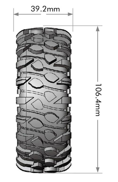 Louise R/C CR-Rowdy 1/10 1.9" Crawler Class 1 Tires Mounted 12mm Hex Super Soft Black Rim Pair