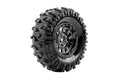 Louise R/C CR-Rowdy 1/10 1.9" Crawler Class 1 Tires Mounted 12mm Hex Black Rims Pair