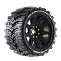 Louise R/C MT-Cyclone Speed 1/8 Monster Truck Belted Tires Mounted Low Profile 17mm Hex 0" & 1/2" Offset Pair