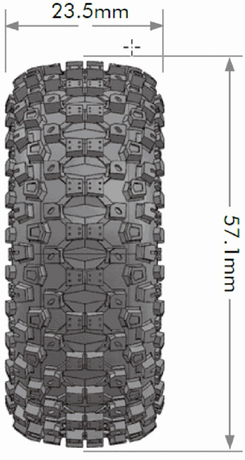 Louise R/C CR-Uphill 1.0" Crawler Tires Super Soft Unmounted Pair for 1/18 and 1/24 Scale Crawlers
