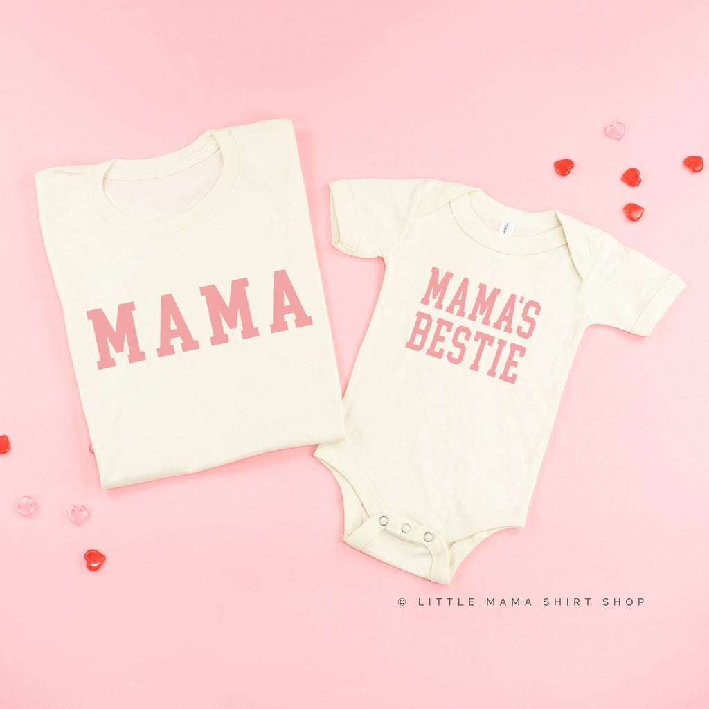 Mama - Varsity / Mama's Bestie - Set of 2 Matching Tees