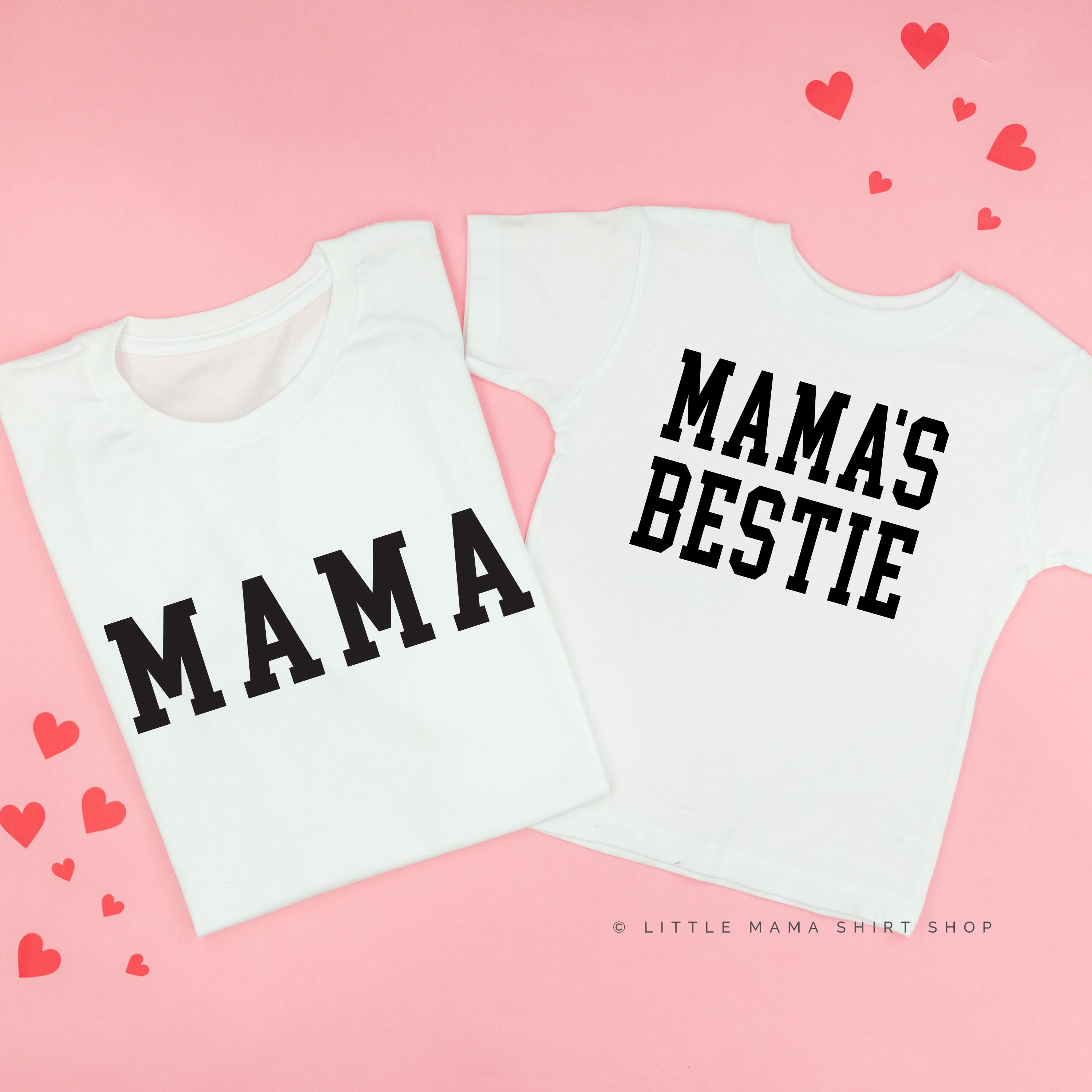 Mama - Varsity / Mama's Bestie - Set of 2 Matching Tees
