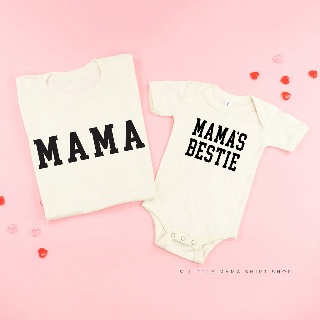 Mama - Varsity / Mama's Bestie - Set of 2 Matching Tees