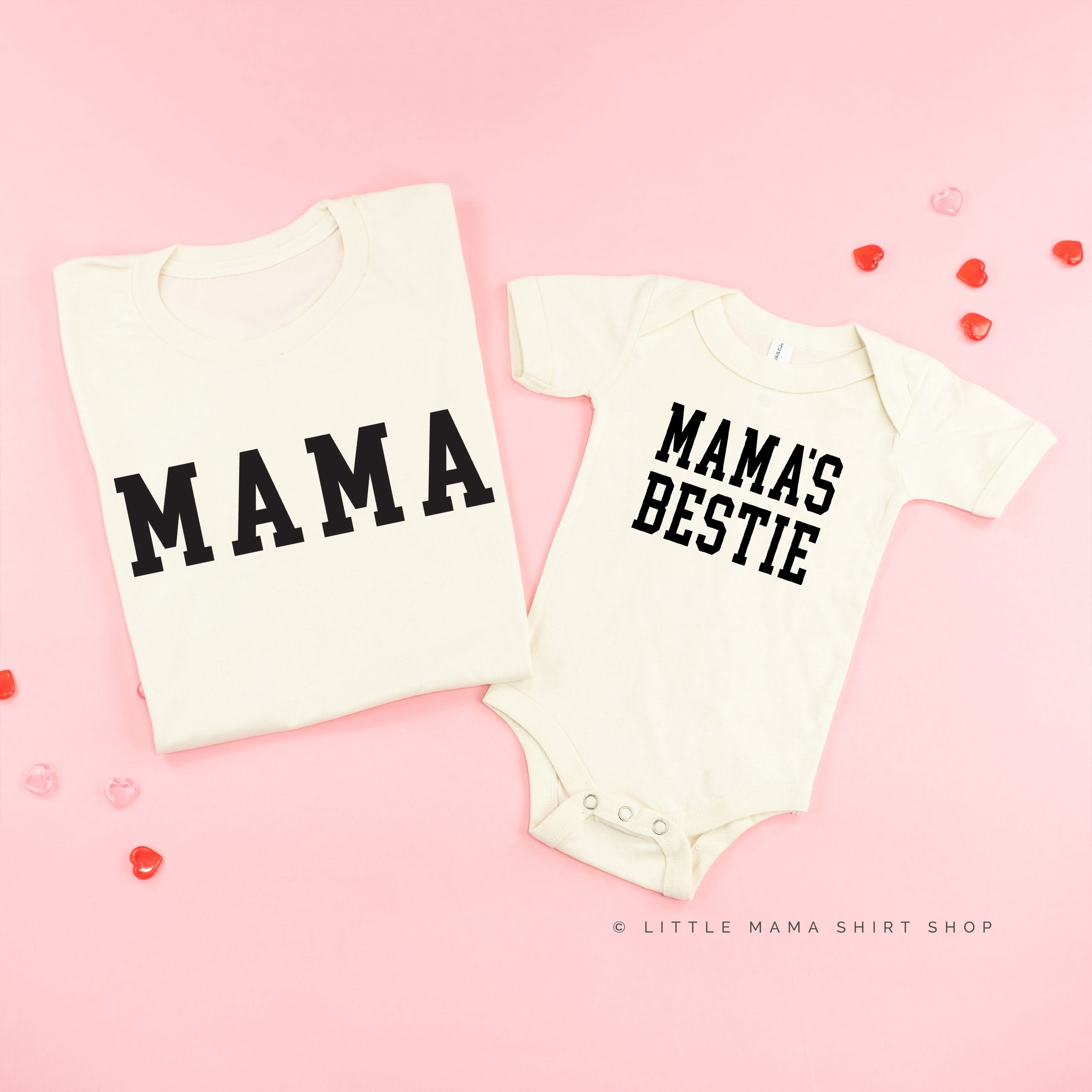Mama - Varsity / Mama's Bestie - Set of 2 Matching Tees