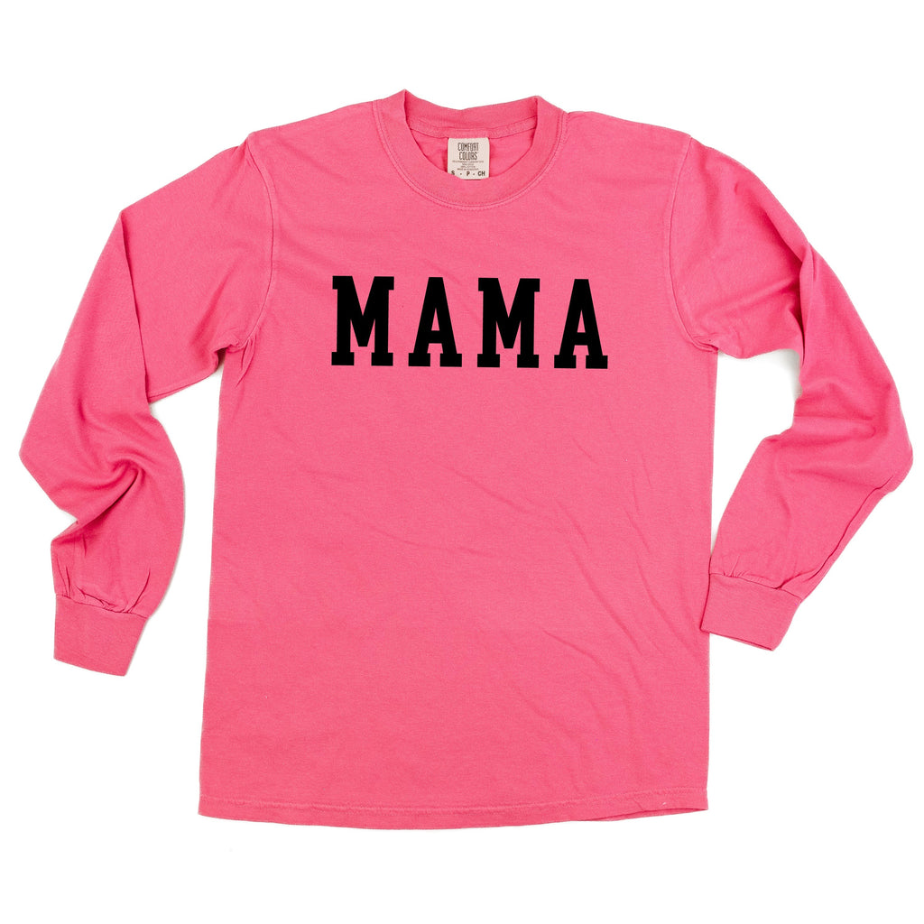 Mama - Varsity - Long Sleeve Comfort Colors Tee