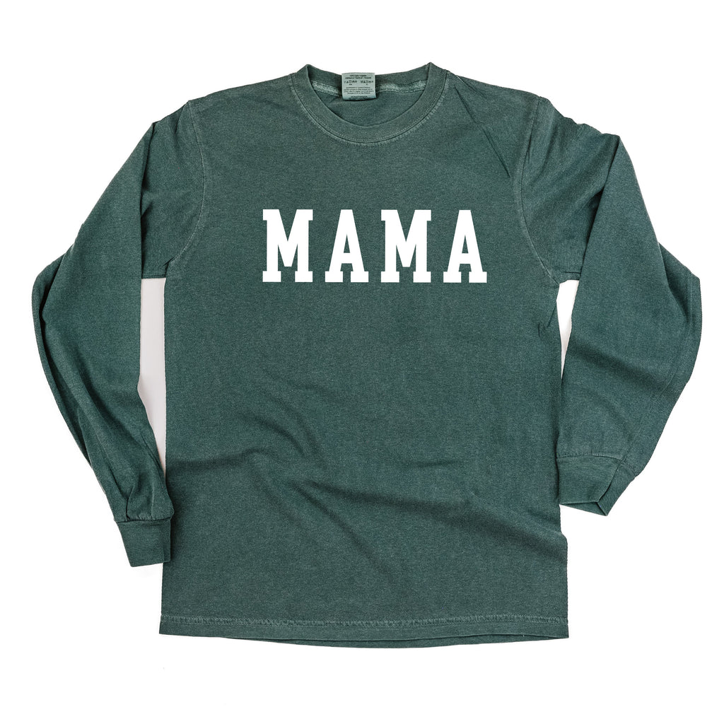 Mama - Varsity - Long Sleeve Comfort Colors Tee