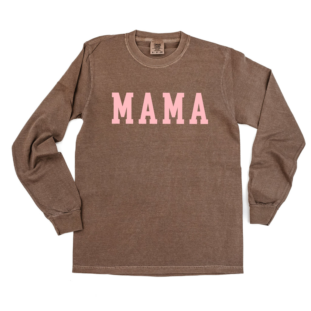 Mama - Varsity - Long Sleeve Comfort Colors Tee