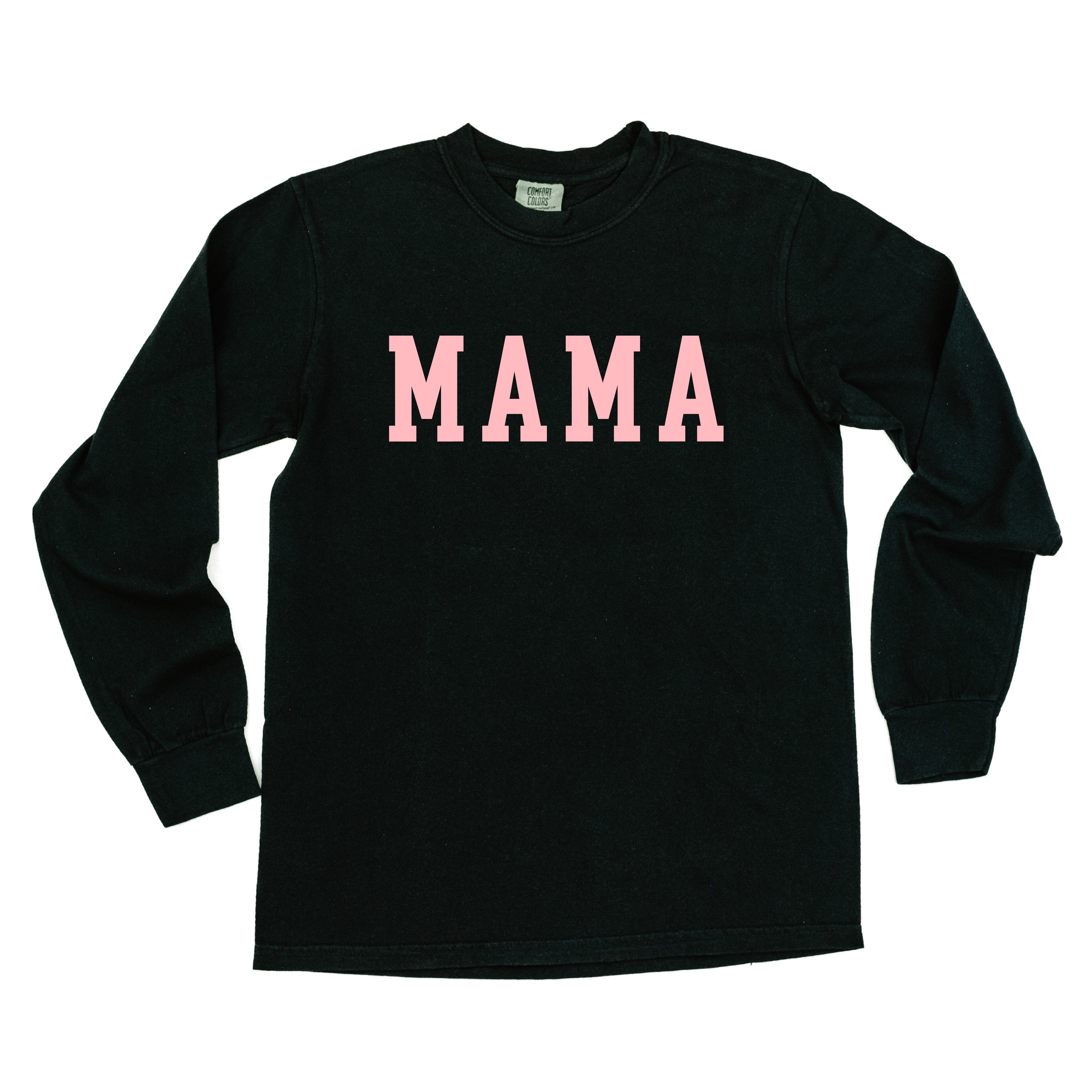 Mama - Varsity - Long Sleeve Comfort Colors Tee