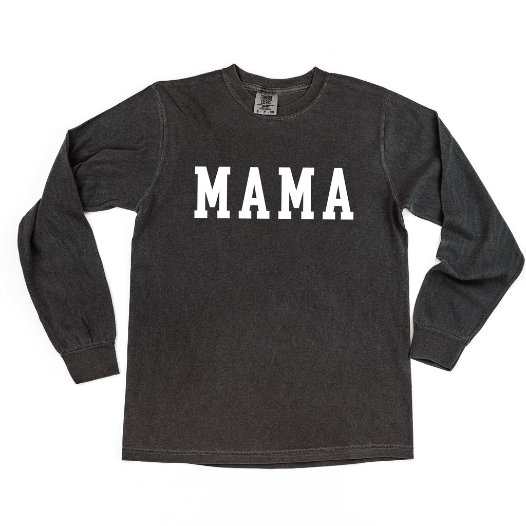 Mama - Varsity - Long Sleeve Comfort Colors Tee
