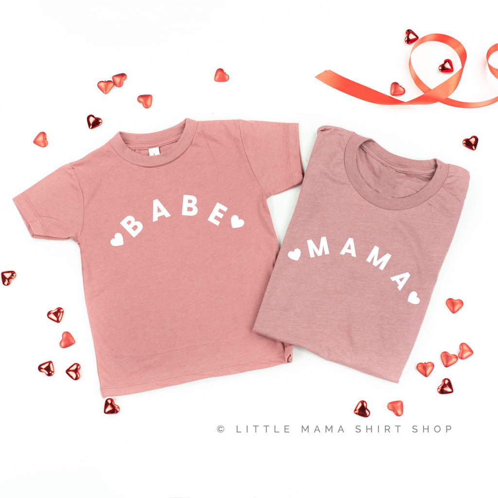 Mama / Babe (Two Hearts) - Set of 2 Tees