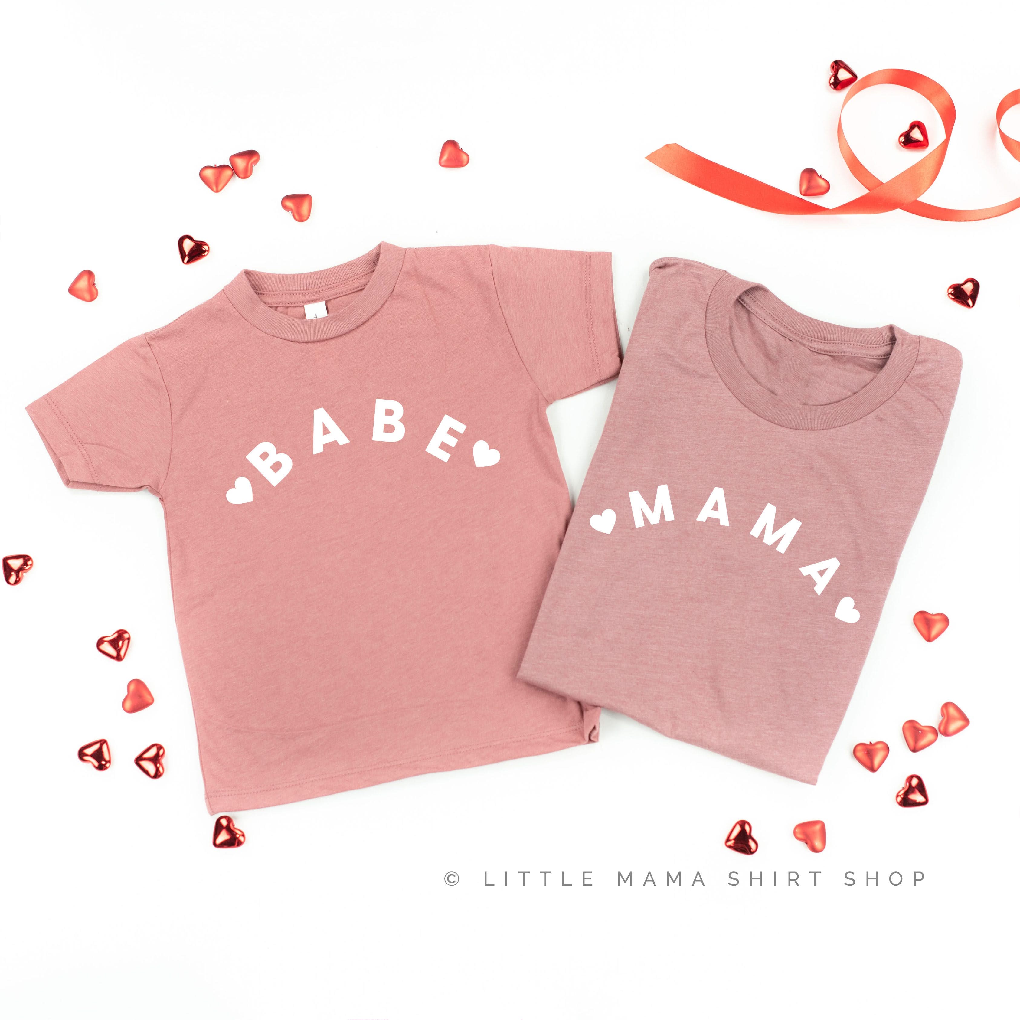 Mama / Babe (Two Hearts) - Set of 2 Tees