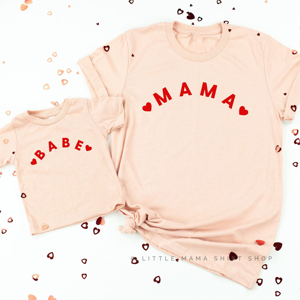 Mama / Babe (Two Hearts) - Set of 2 Tees