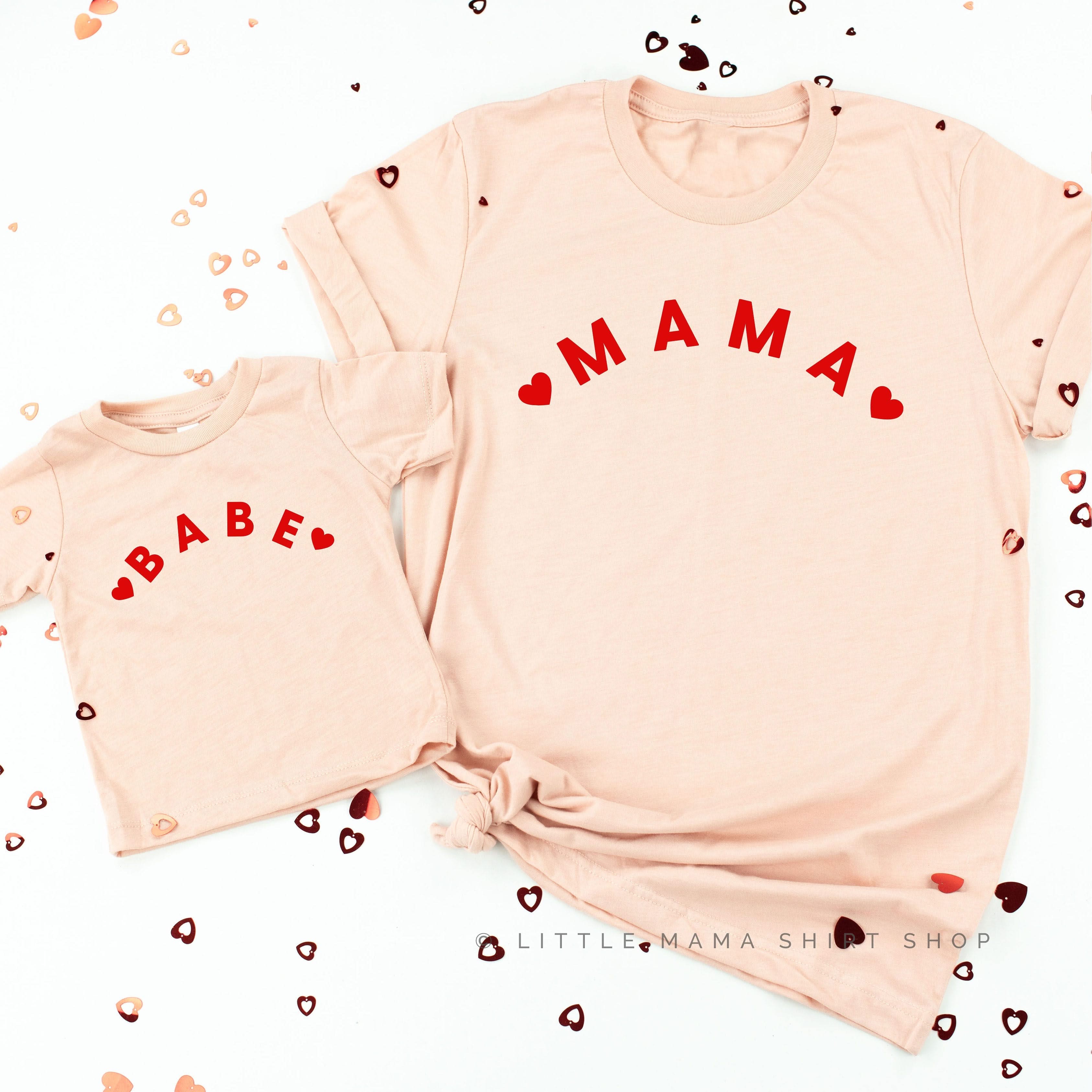 Mama / Babe (Two Hearts) - Set of 2 Tees