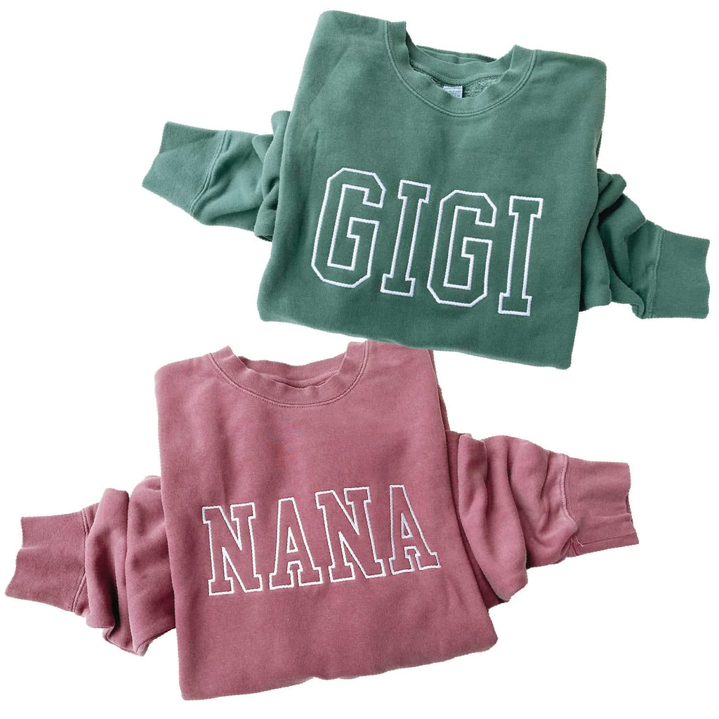 Embroidered PIGMENT Crewneck - OUTLINE NAME