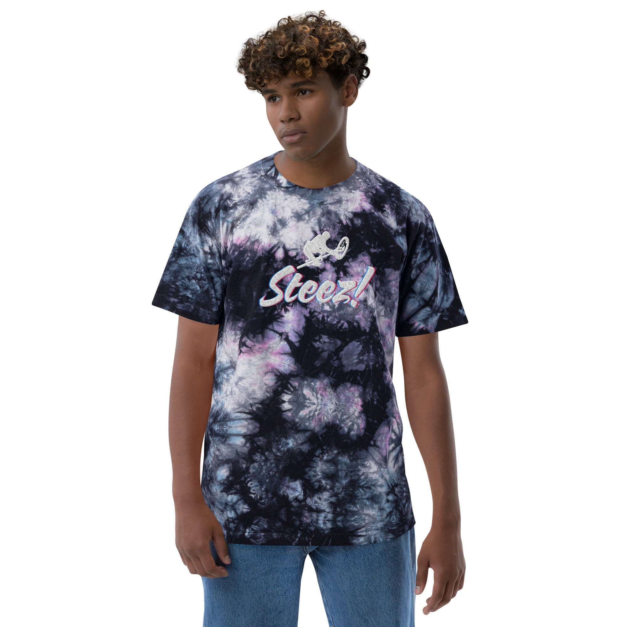 Steez ! - Oversized embroidered tie-dye t-shirt