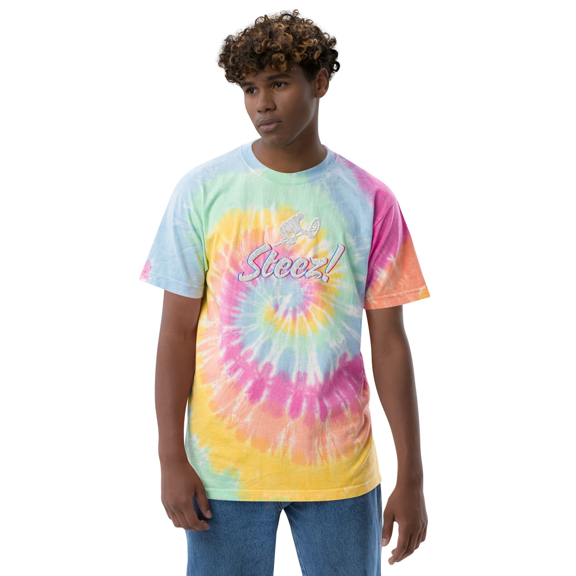 Steez ! - Oversized embroidered tie-dye t-shirt