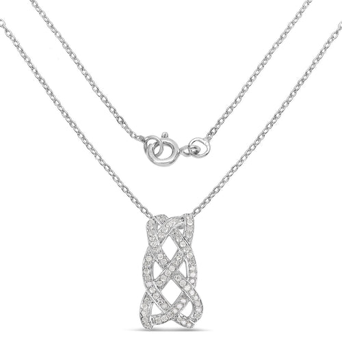 0.54 Carat Genuine White Diamond .925 Sterling Silver Pendant