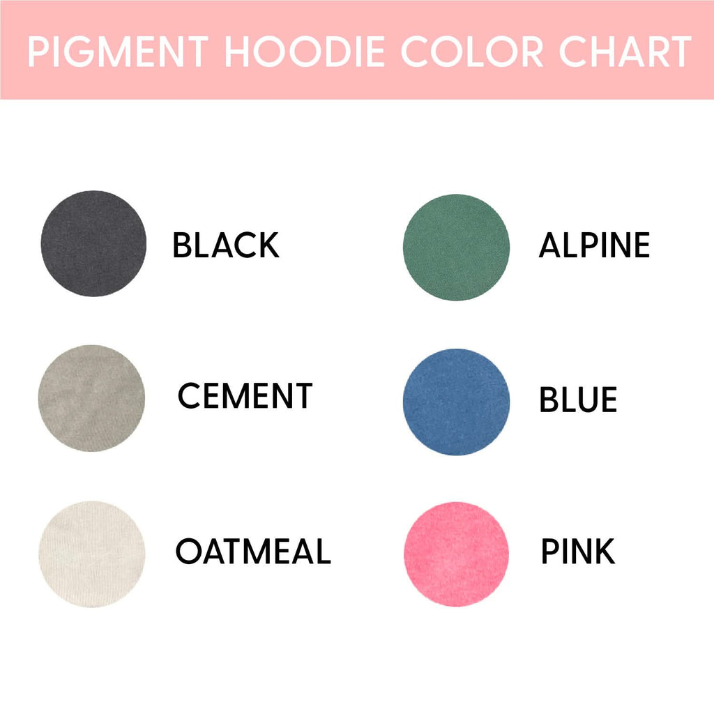 Embroidered PIGMENT HOODIE - Mama Signature (pocket) - Tone on Tone