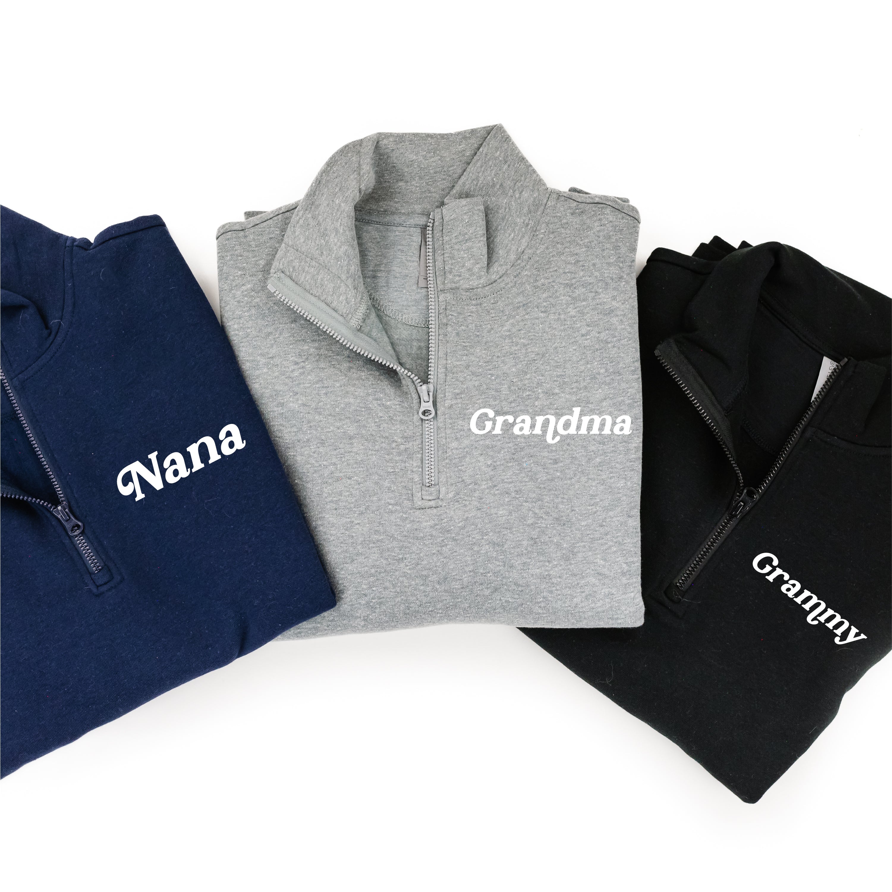 Mother's Day Quarter Zip Sweatshirt - Multiple Names + Colors Available (white thread)