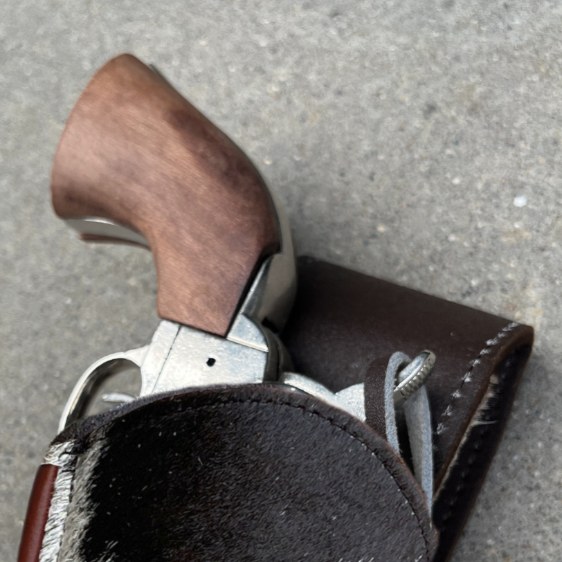 Hip Draw Western Holster | Real Cowhide - Patches