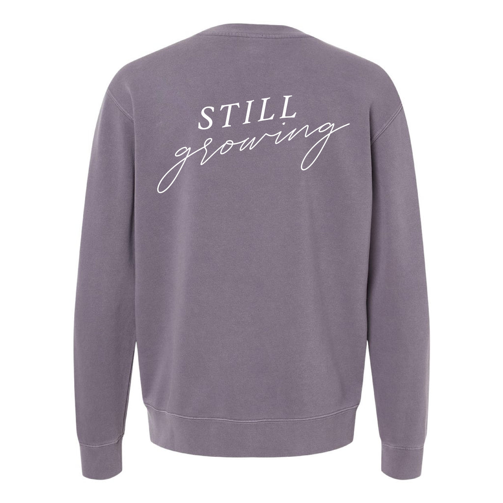Embroidered/Printed PIGMENT Crewneck (pf&b) - Flowers / Still Growing