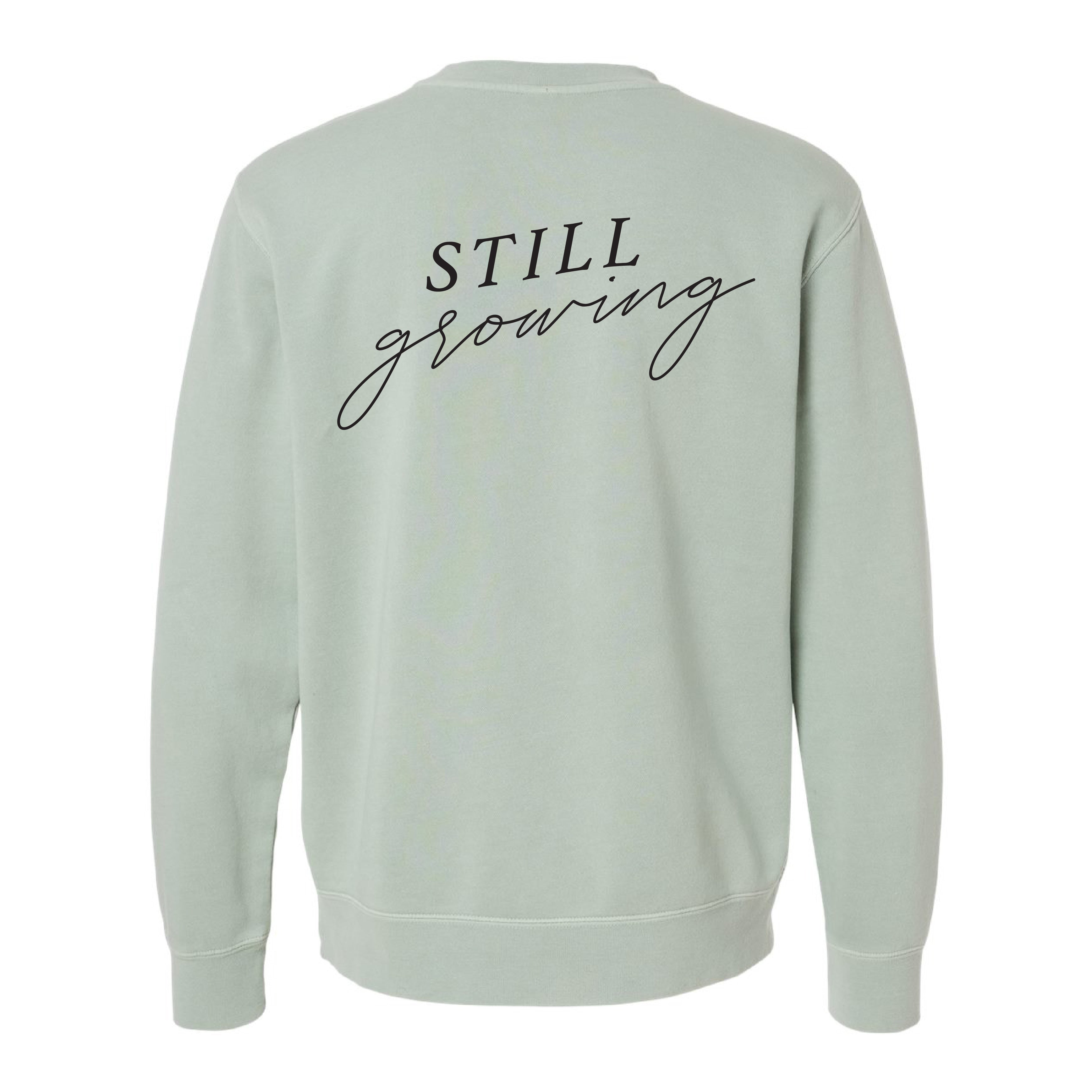 Embroidered/Printed PIGMENT Crewneck (pf&b) - Flowers / Still Growing