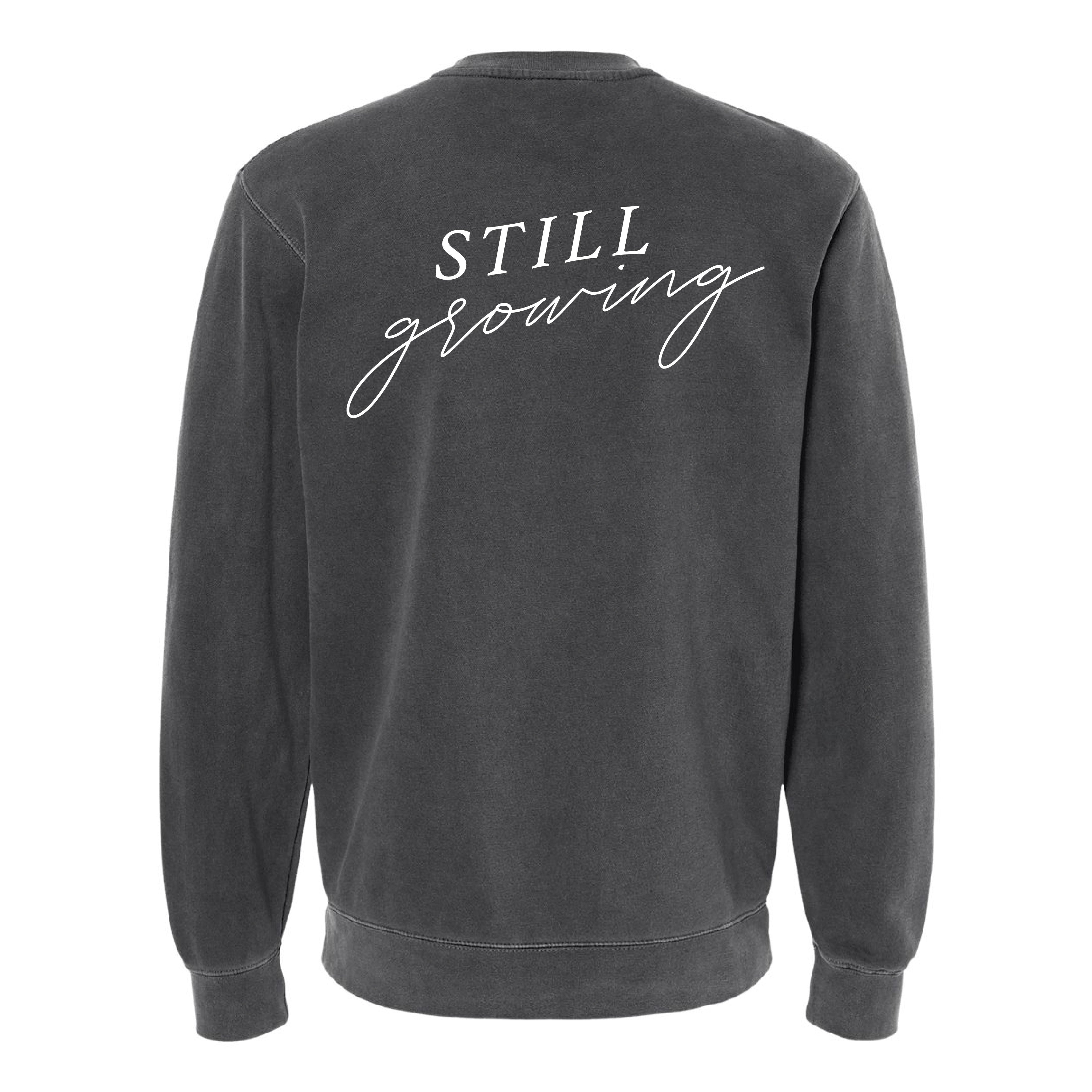Embroidered/Printed PIGMENT Crewneck (pf&b) - Flowers / Still Growing