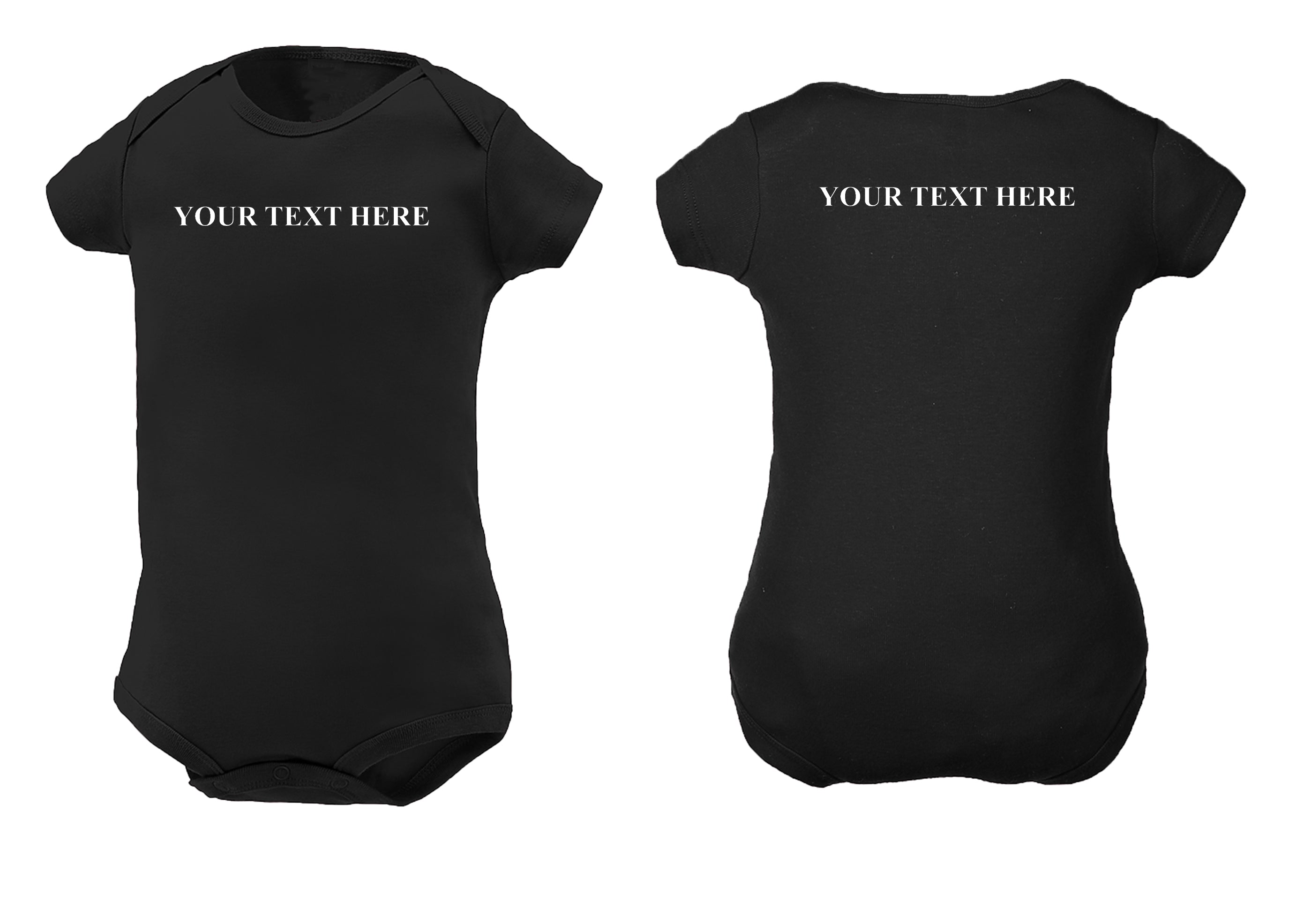 Custom Text Front and Back Baby One Piece - You Pick the Text