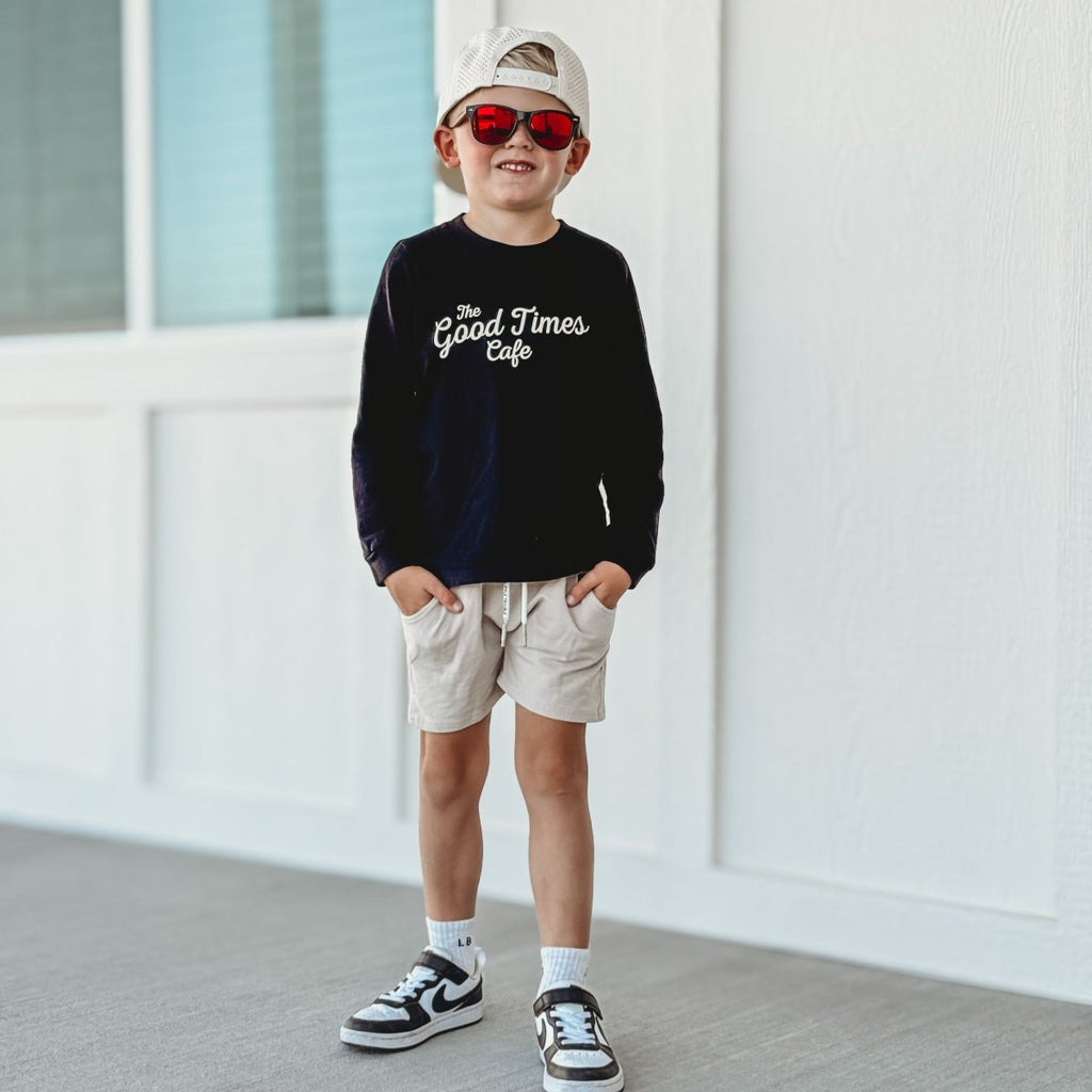 THE GOOD TIMES CAFE LONG SLEEVE - SOLID BLACK