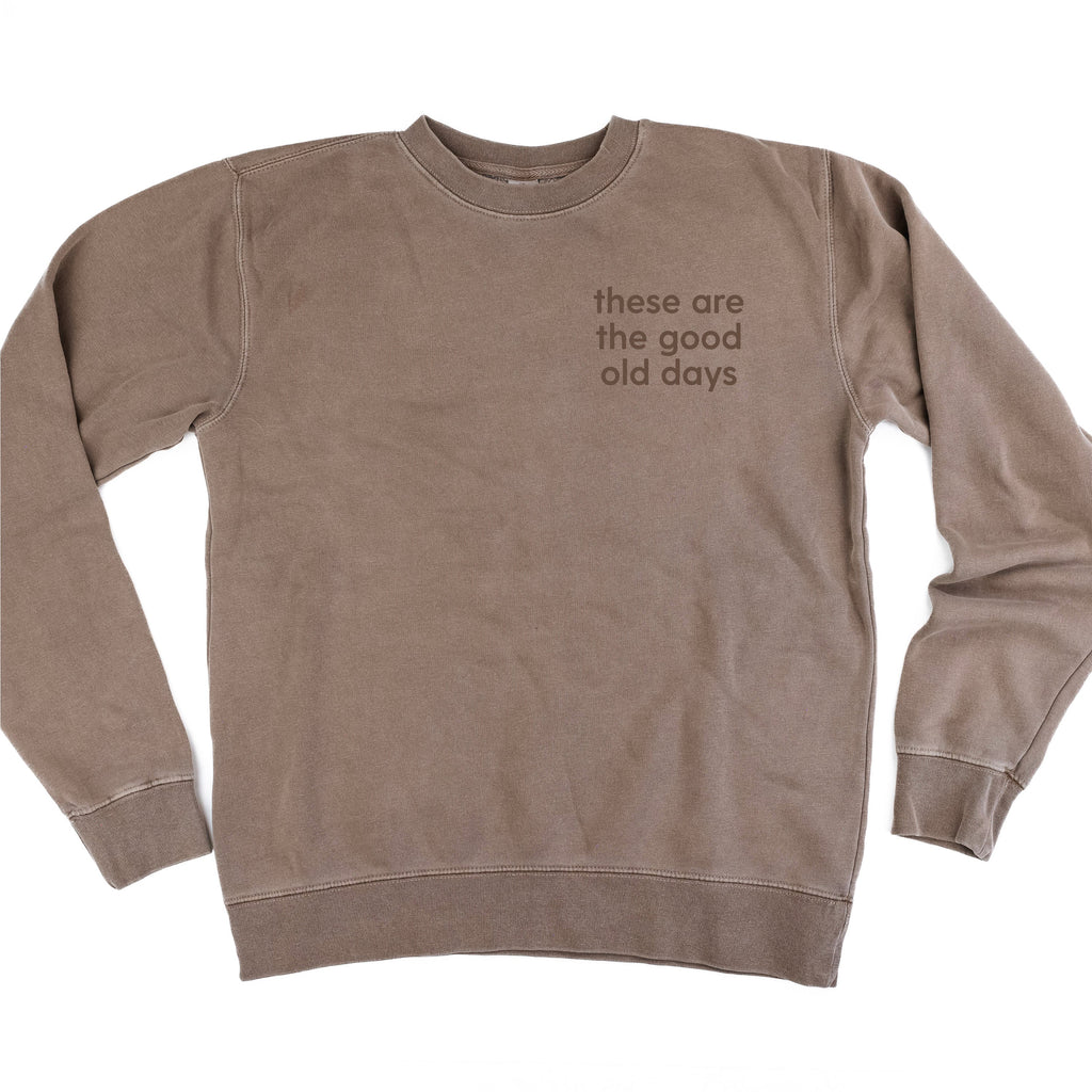 Embroidered PIGMENT Crewneck - Tone on Tone - These Are The Good Old Days