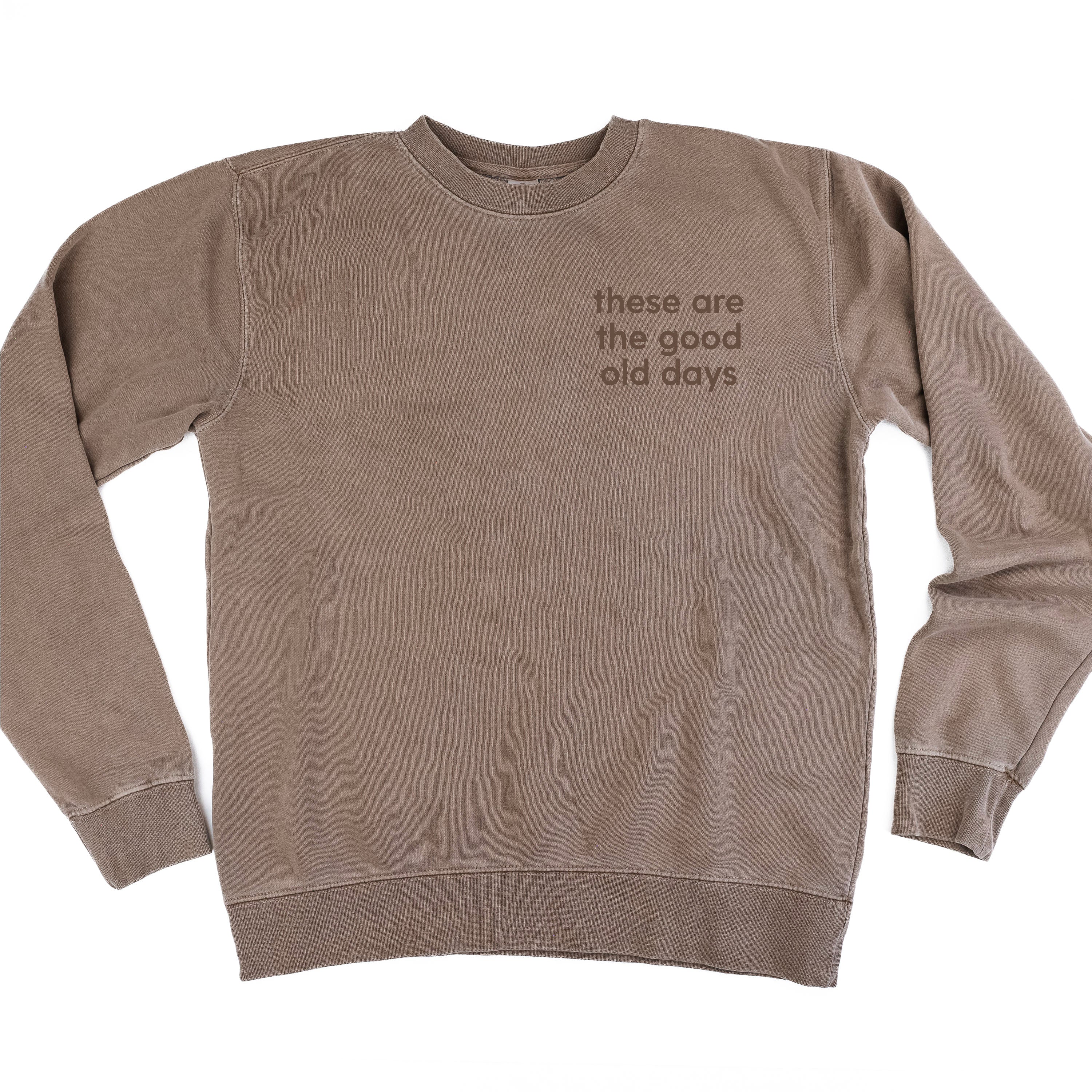 Embroidered PIGMENT Crewneck - Tone on Tone - These Are The Good Old Days