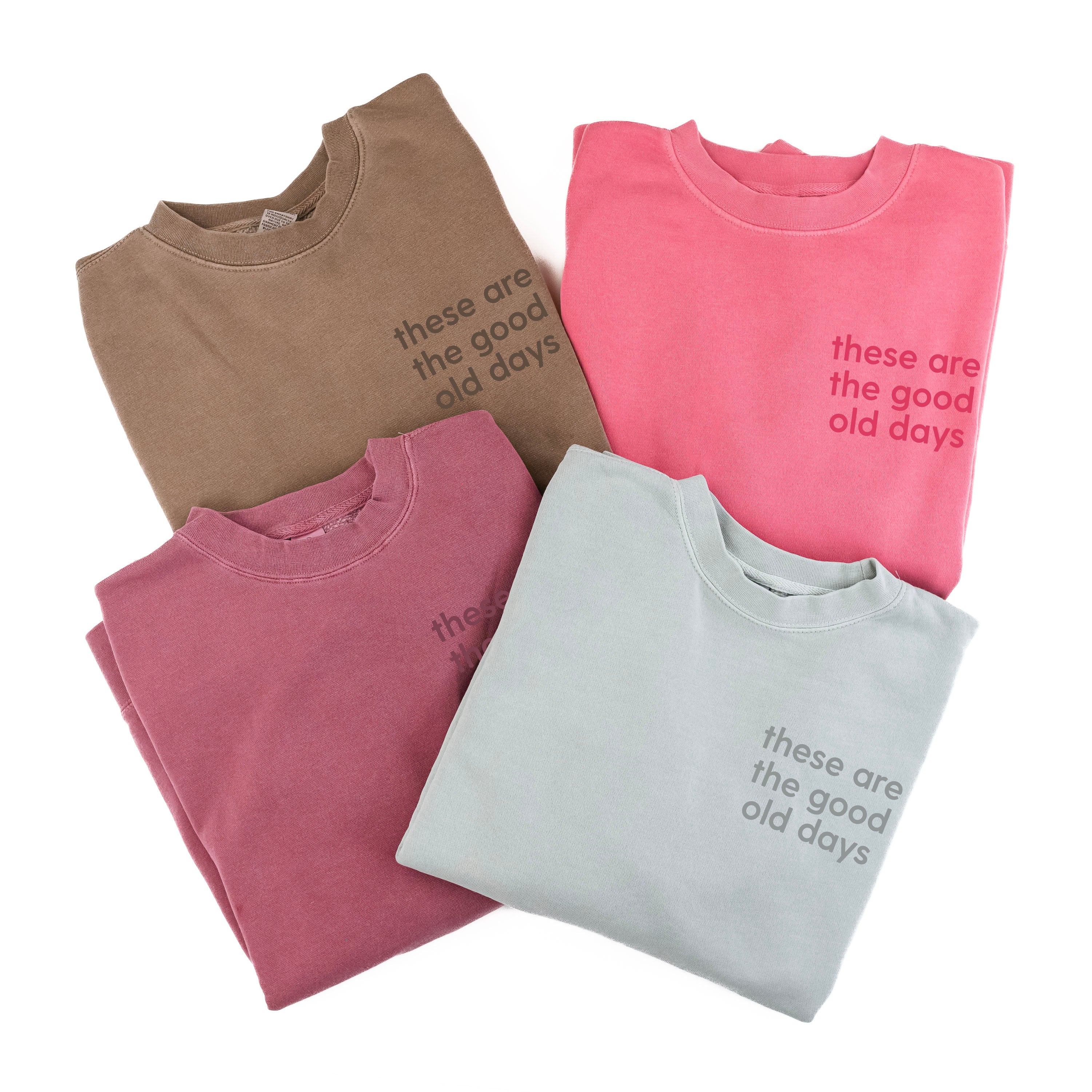 Embroidered PIGMENT Crewneck - Tone on Tone - These Are The Good Old Days