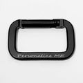 Engraved Black Carabiner Keychain Ring Square Shaped