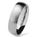 Personalized Women's Promise Ring - Brushed Steel Dome Stainless Steel