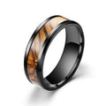 Custom Engraved Men's Tiger's Eye Opal Promise Ring - Guy's Handwriting Promise Ring