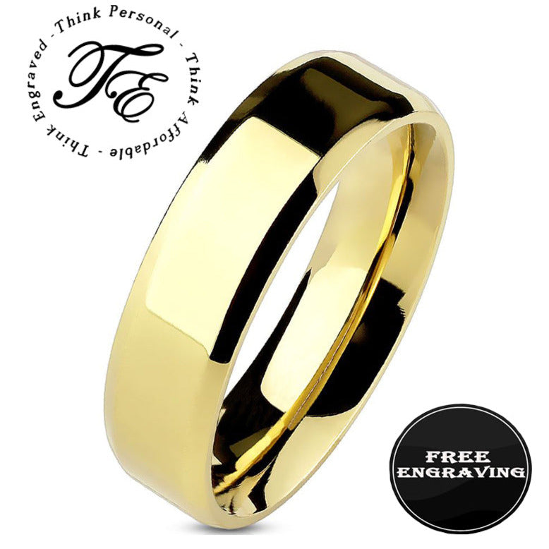 Personalized Engraved Men's Gold Promise Ring - Handwriting Ring