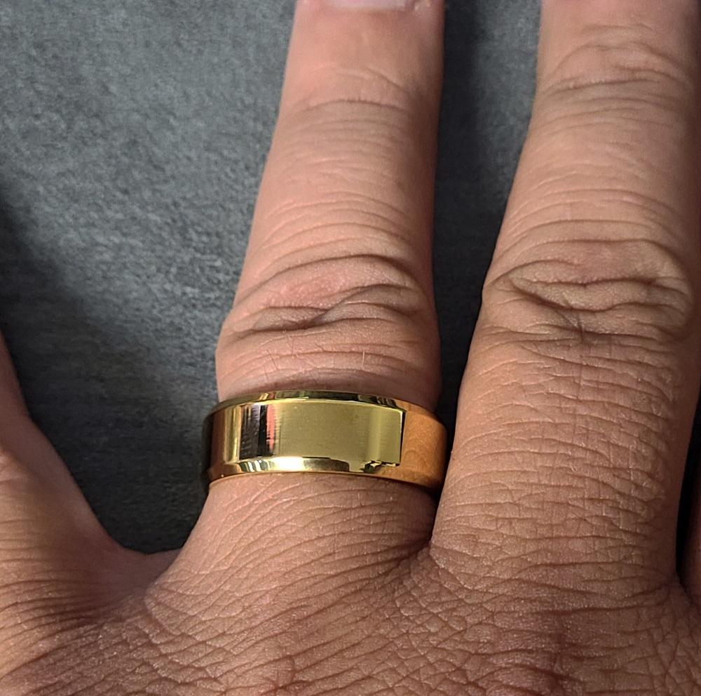 Personalized Engraved Men's Gold Promise Ring - Handwriting Ring