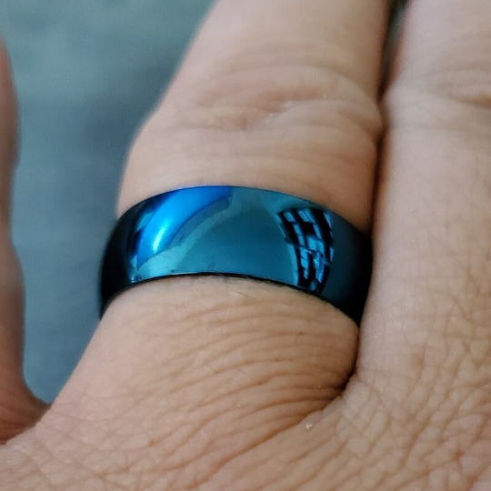Engraved Men's Blue Promise Ring - Engraved Blue Promise Ring