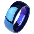 Engraved Men's Blue Promise Ring - Engraved Blue Promise Ring