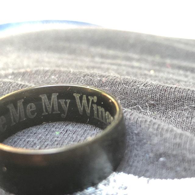 Engraved Men's Matte Black Promise Ring - Engraved Men's Promise Ring