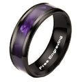 Custom Engraved Men's Wedding Ring Chorite Purple - Handwriting Ring