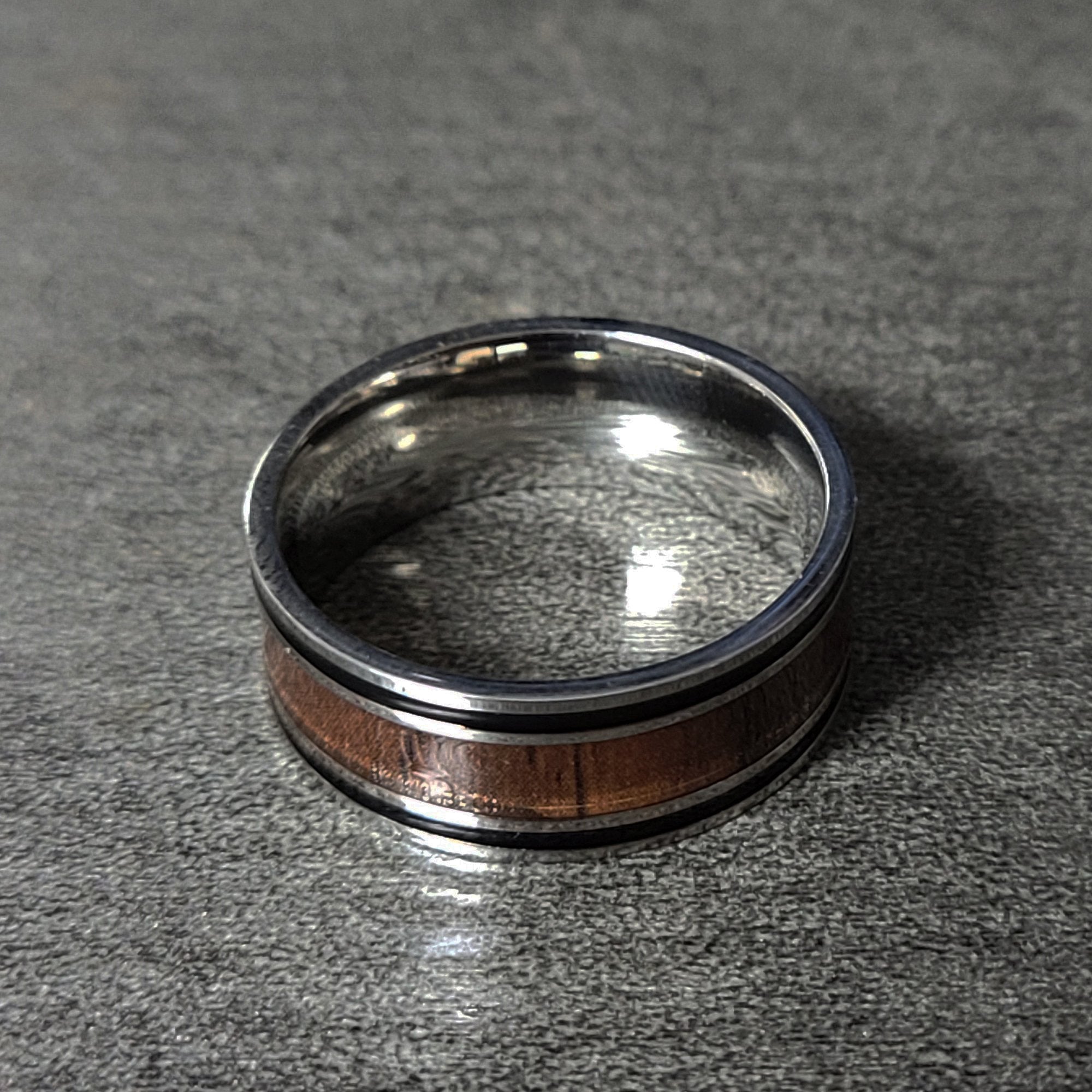 Custom Engraved Men's Wood Wedding Ring - Personalized Promise Ring For Him